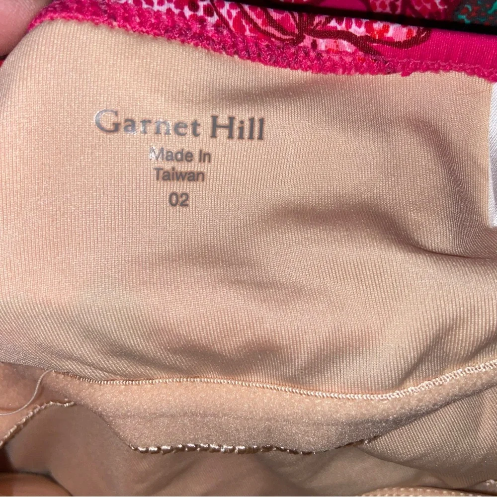 Garnet Hill Swimsuit Womens Size 2 Floral One Piece Ruched Halter Beach New